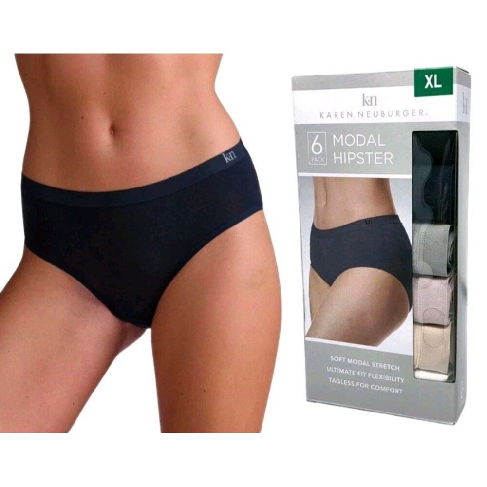 6-pack Karen Neuburger Modal Hipster Multicolor Tagless Soft Stretch Size XL